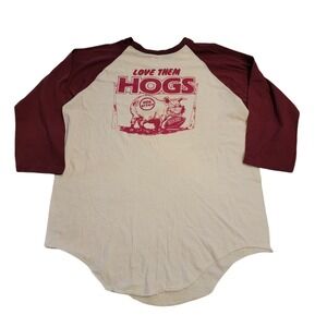 VTG Love Them‎ Hogs Men's Henley Washington Commanders Redskins Men's Large
